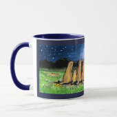 Prairie Dogs Watching Moon Dark Blue Design Mug (Left)