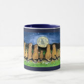 Prairie Dogs Watching Moon Dark Blue Design Mug (Center)