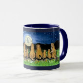 Prairie Dogs Watching Moon Dark Blue Design Mug (Front Right)