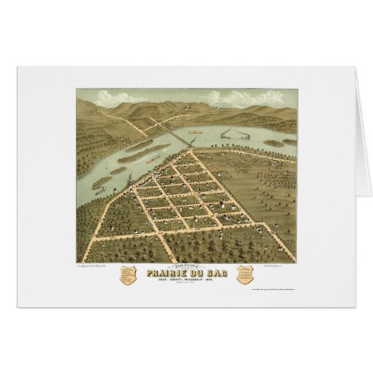 Prairie Du Sac, WI Panoramic Map - 1870 Cards (Front Horizontal)