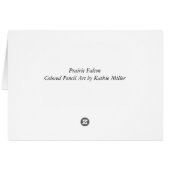 Prairie Falcon card (Back Horizontal)