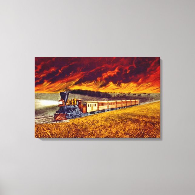 Prairie Fire 1872 Canvas Print (Front)