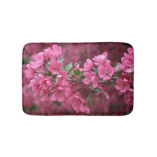Prairie Fire Hot Pink Crab Apple Blossoms Photo Bath Mat