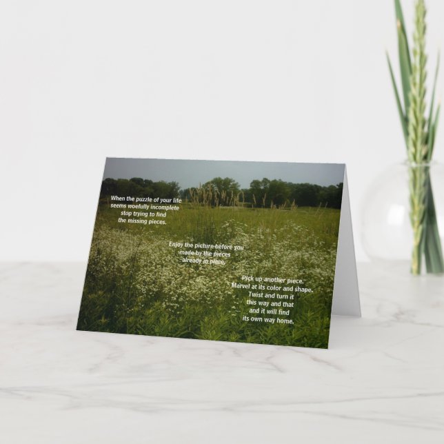 Prairie Flowers Card With Puzzle Poem (Front)