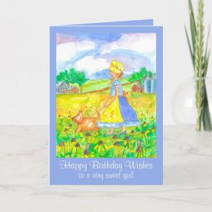 Prairie Girl Farm House Happy Birthday Card