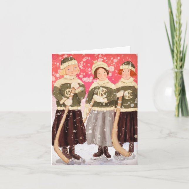 Prairie Girls in Winter 3 Holiday Card (Front)