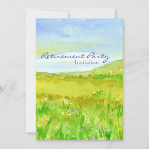 Prairie Grass Meadow Retirement Party Invitation