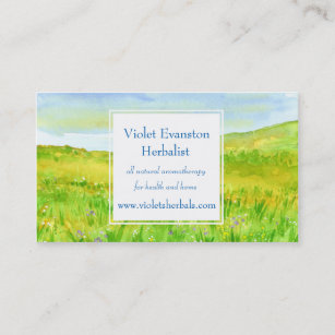 Prairie Grass Wildflower Meadow Herbal Business Card