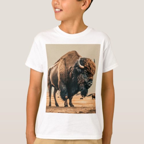  Prairie Harmony Bison Grazing in Serenity T_Shirt