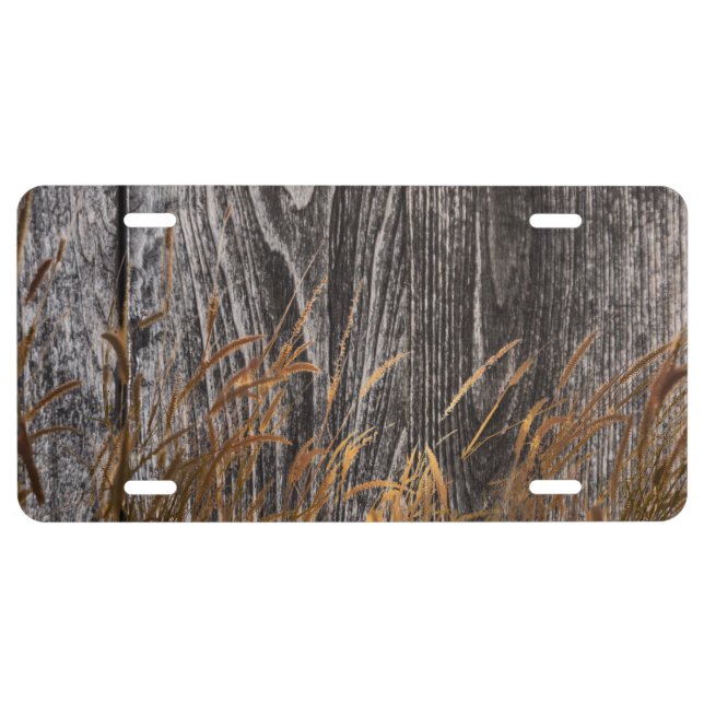 Prairie Harvest Wheat On Barn Board License Plate (Front)