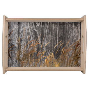 Prairie Harvest Wheat On Barn Board Serving Tray