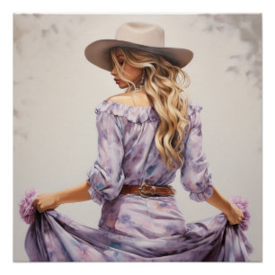 Prairie Lilac: Cowgirl Wall Art