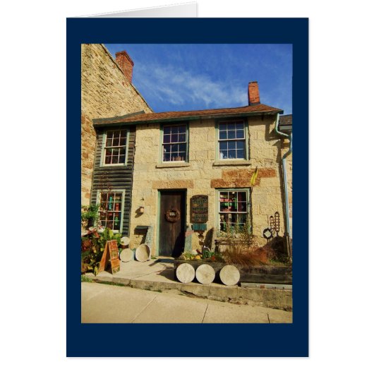 Prairie Oak Artican Facade with Blue Border Cards (Front)