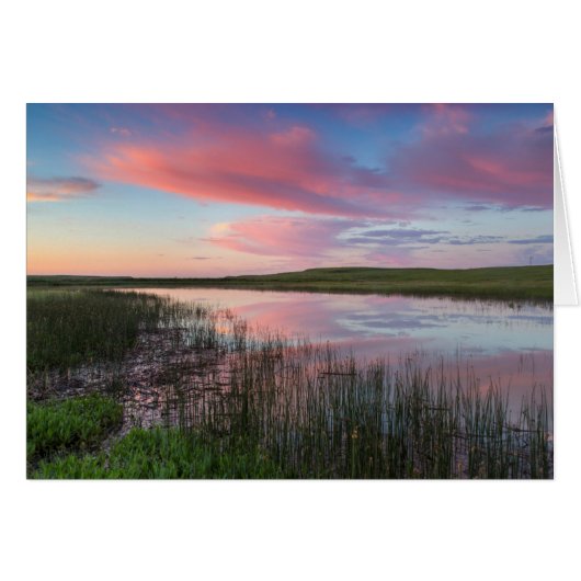 Prairie Pond Reflects Brilliant Sunrise Clouds (Front Horizontal)