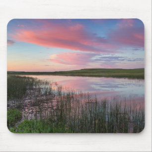 Prairie Pond Reflects Brilliant Sunrise Clouds Mouse Pad