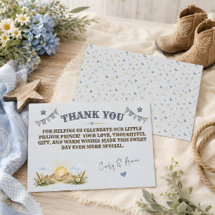 Prairie Prince Western Baby Shower Thank You Card