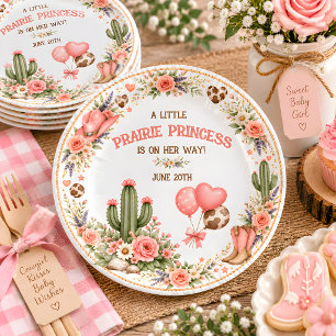 Prairie Princess Western Baby Shower Paper Plates