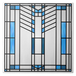Prairie School Style Interpretation No. 1 Ceramic Tile