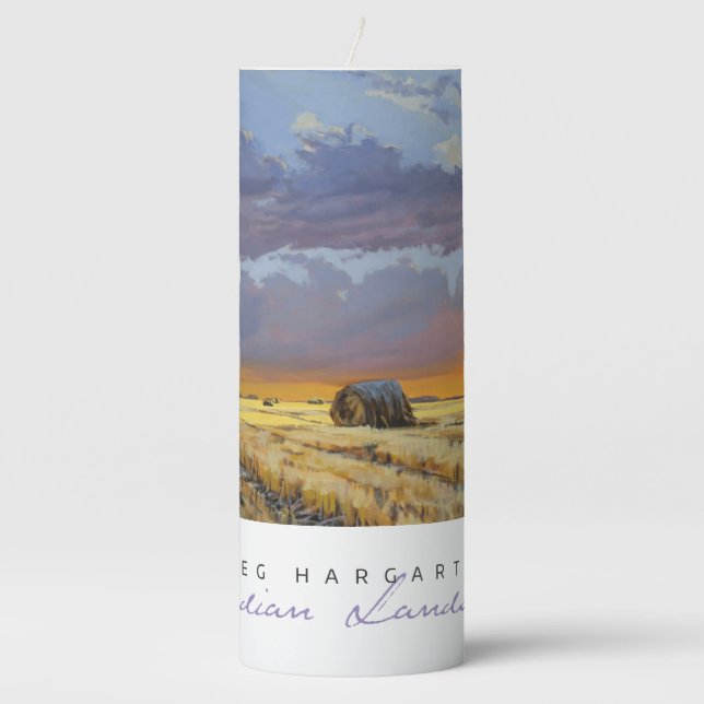 Prairie Sky Greg Hargarten 3" x 8" Pillar Candle (Front)