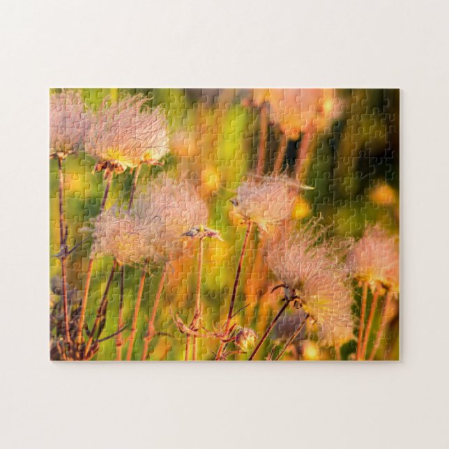 Prairie Smoke Wildflowers In Aspen Grove Jigsaw Puzzle (Horizontal)