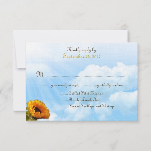 Prairie Sunflower Border and Sky Menu RSVP Cards