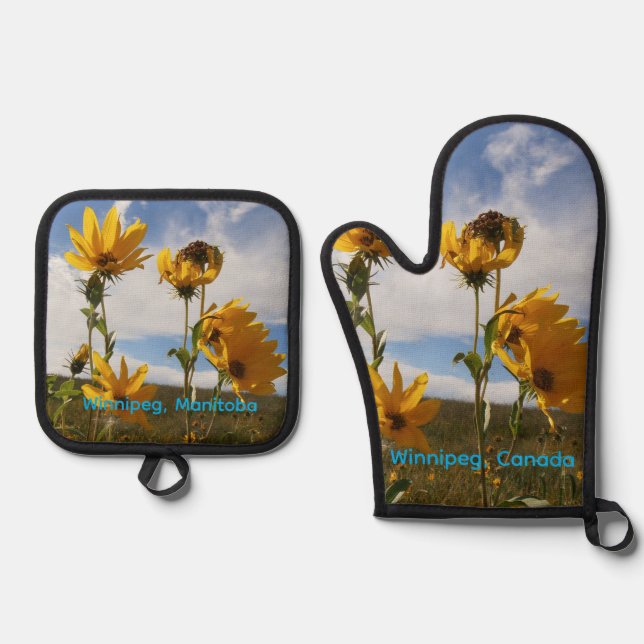Prairie Sunset  Oven Mitt & Pot Holder Set (Front)