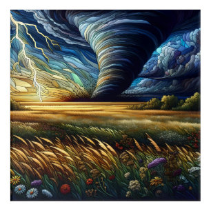 Prairie Tornado Stained Glass Art