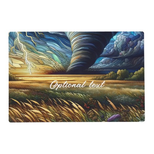 Prairie Tornado Stained Glass Art Placemat