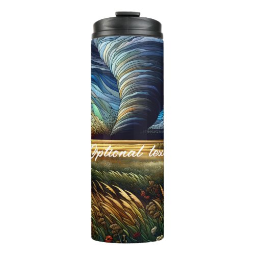 Prairie Tornado Stained Glass Art Thermal Tumbler