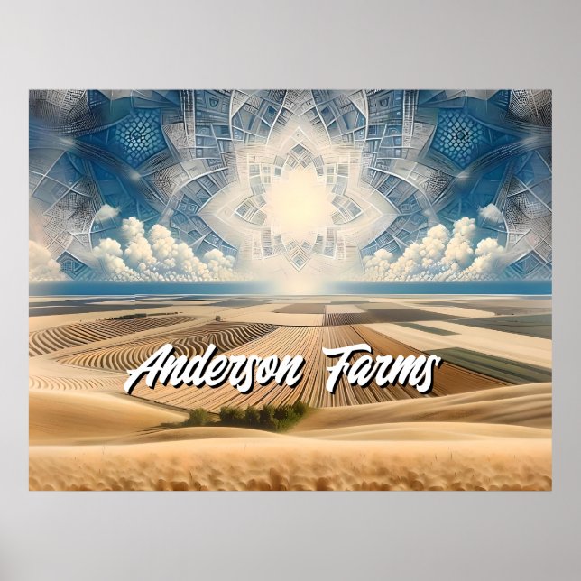 Prairie Wheat Farm Abstract Poster (Front)