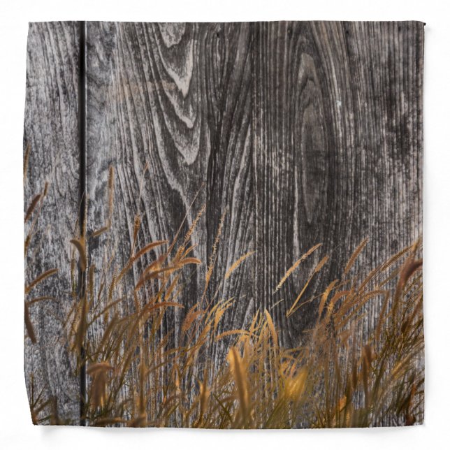 Prairie Wheat On Barn Board Bandana (Front)