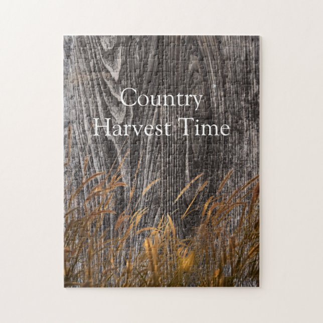 Prairie Wheat On Barn Board Jigsaw Puzzle (Vertical)