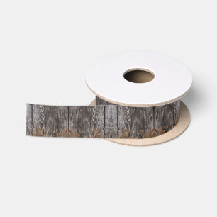 Prairie Wheat On Barn Board Satin Ribbon