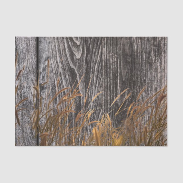 Prairie Wheat On Barn Board Tissue Paper (Front)