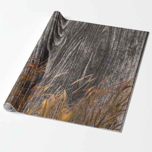 Prairie Wheat On Barn Board Wrapping Paper
