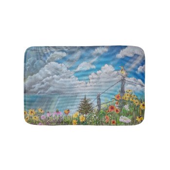 Prairie Wildflowers And Thunderstorm Bath Mat by CreativeClutter at Zazzle