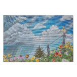 Prairie Wildflowers And Thunderstorm Faux Canvas Print at Zazzle