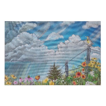 Prairie Wildflowers And Thunderstorm Faux Canvas Print