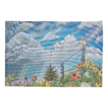 Prairie Wildflowers And Thunderstorm Pillow Case by CreativeClutter at Zazzle