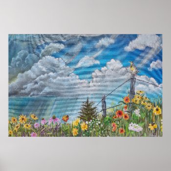 Prairie Wildflowers And Thunderstorm Poster by CreativeClutter at Zazzle
