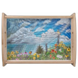 Prairie Wildflowers And Thunderstorm Serving Tray at Zazzle