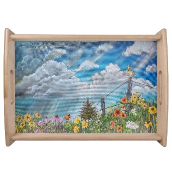 Prairie Wildflowers And Thunderstorm Serving Tray by CreativeClutter at Zazzle