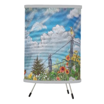 Prairie Wildflowers And Thunderstorm Tripod Lamp by CreativeClutter at Zazzle