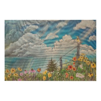 Prairie Wildflowers And Thunderstorm Wood Wall Art by CreativeClutter at Zazzle