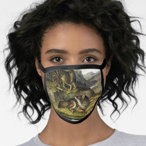 Prairie Wolf Coyote from Audubons Quadrupeds Face Mask