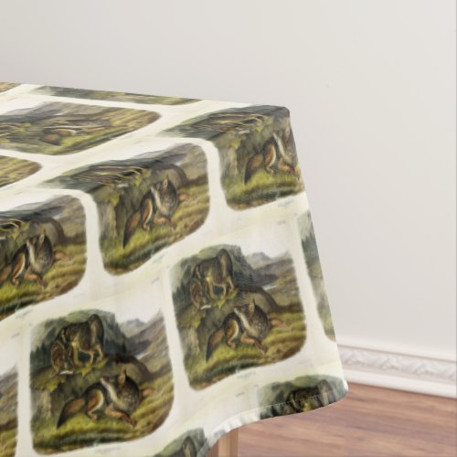 Prairie Wolf Coyote from Audubons Quadrupeds Tablecloth