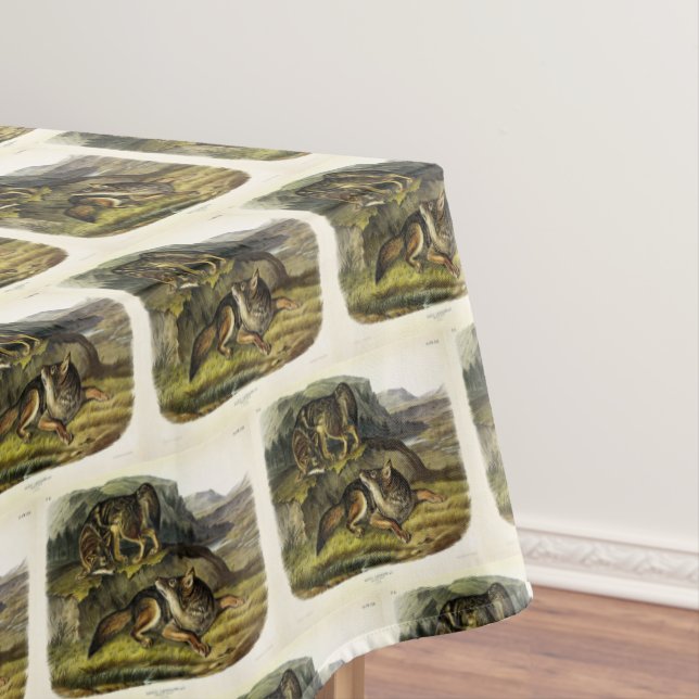 Prairie Wolf (Coyote) from Audubon's Quadrupeds Tablecloth (In Situ)