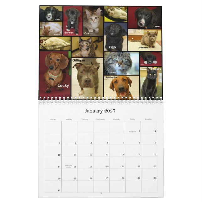 Prairie's Edge Humane Society 2012 Large Calendar (Jan 2027)