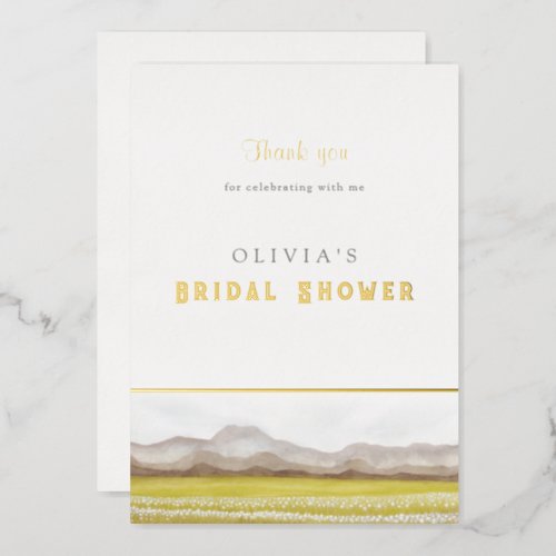 Prairies in Bloom Bridal Shower Thank You Card