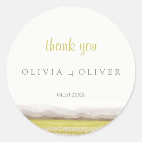 Prairies in Bloom Wedding Classic Round Sticker